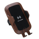 Wood Grain 10W Car Automatic Clamping Wireless Fast Charger Phone Holder Mount for iPhone XS XR X