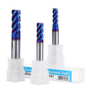 Drillpro HRC60 5/6/8mm 4 Flutes Milling Cutter Blue NACO Coated Tungsten Carbide Milling Cutter CNC Tool