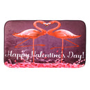 180x180cm Flamingo Valentine's Day Bathroom Shower Curtains Toliet Mat Rug + Hook