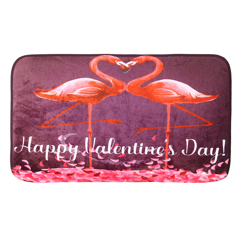 180x180cm Flamingo Valentine's Day Bathroom Shower Curtains Toliet Mat Rug + Hook