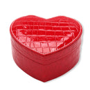 PU Heart Shaped Leather Jewelry Box Double Layers With Mirror for Earrings Necklace Rings