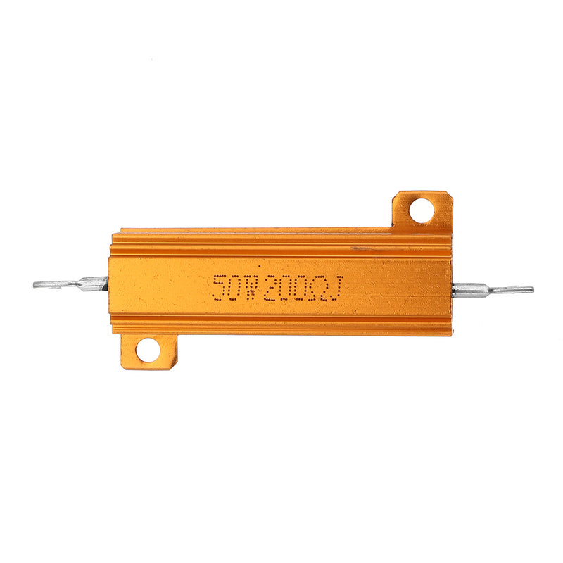 20pcs RX24 50W 200R 200RJ Metal Aluminum Case High Power Resistor Golden Metal Shell Case Heatsink Resistance Resistor