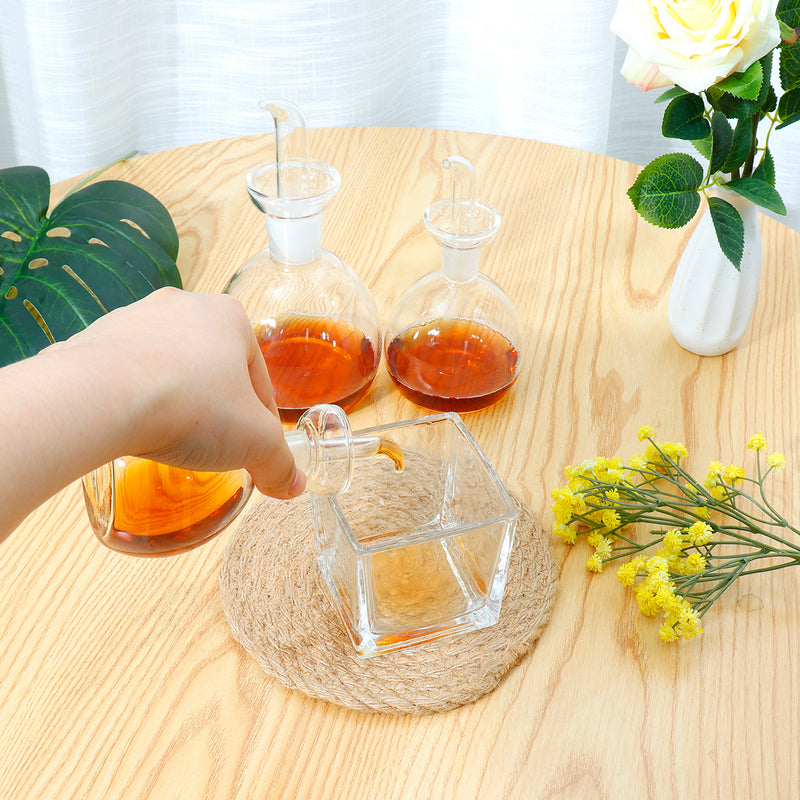 125ml/250ml/500ml Capacity Olive Oil Vinegar Pourer Glass Bottle Seasoning Cook Condiment Cruet Dispenser
