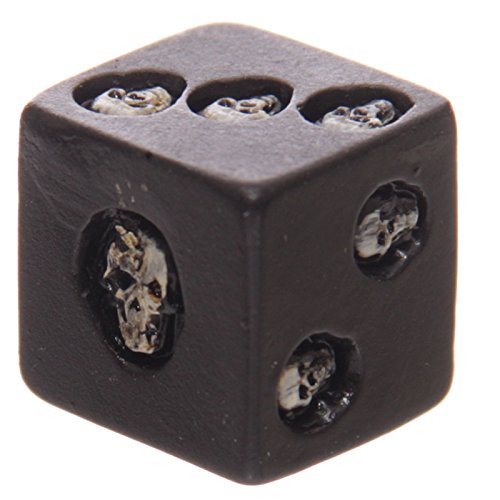 KCASA FS-01 Set Of 5  Black Skull Dice Grinning Skull Deluxe Devil Poker Dice Gothic Gambling