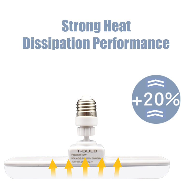 E27 12W T-shaped SMD2835 Pure White Adjustable LED Light Bulb Energy Saving Lamp AC85-265V