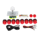 Dual Players Red PC USB Encoders Double Joysticks Push Buttons DIY Set Kit Arcade Game controller