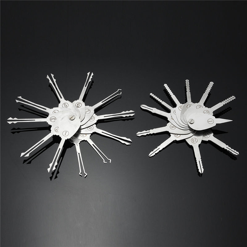 20PSC Foldable Car Lock Opener Double Sided Locksmith Tools Set Stainless Steel