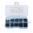 Suleve MXCP4 1000Pcs Phillips Screw Round Head Carbon Steel Electronic Mini Screws Kit M1 M1.2 M1.4 M1.7