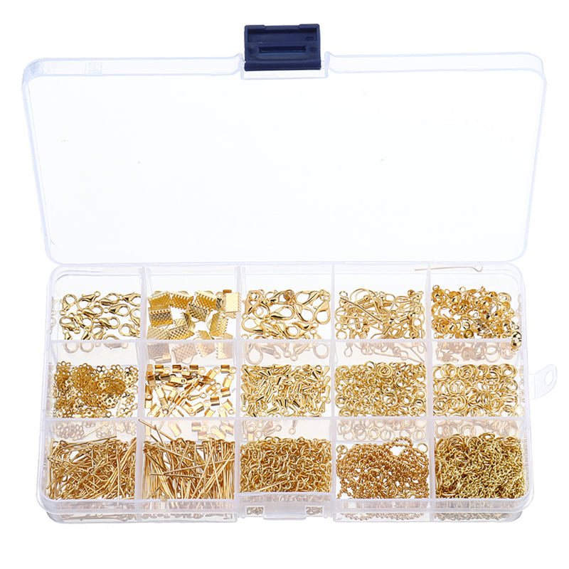 830Pcs/Set Eye Pins Lobster Clasps Jewelry Wire Earring Hooks Jewelry Finding Kit for DIY Necklace Jewelry Bracelet Making