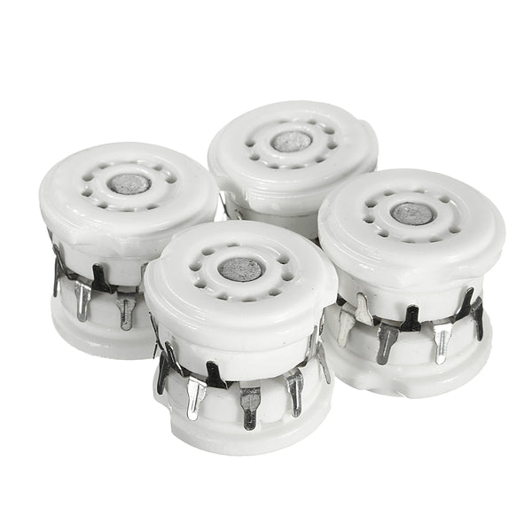 4pcs Gold 9pin Ceramic Vacuum Tube Socket Gilded Mount Valve Base Replacement Accessories For 12AX7 12AU7