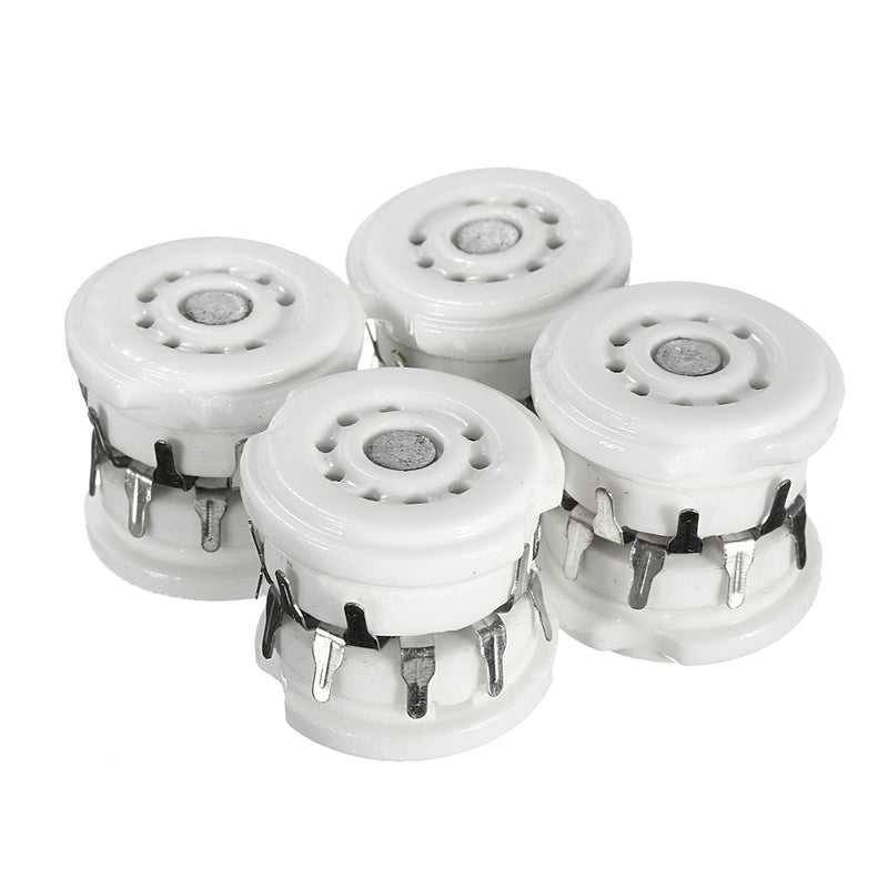 4pcs Gold 9pin Ceramic Vacuum Tube Socket Gilded Mount Valve Base Replacement Accessories For 12AX7 12AU7