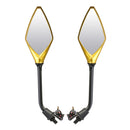 8mm 10mm Pair Motorcycle Rear View Mirrors Side Wind 12V LED Indicator Light Turn Signal