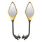 8mm 10mm Pair Motorcycle Rear View Mirrors Side Wind 12V LED Indicator Light Turn Signal