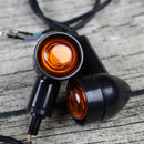 Universal 2PCS Retro Motorcycle Flasher Black Front Rear Blinker Motor Indicator Turn Lights
