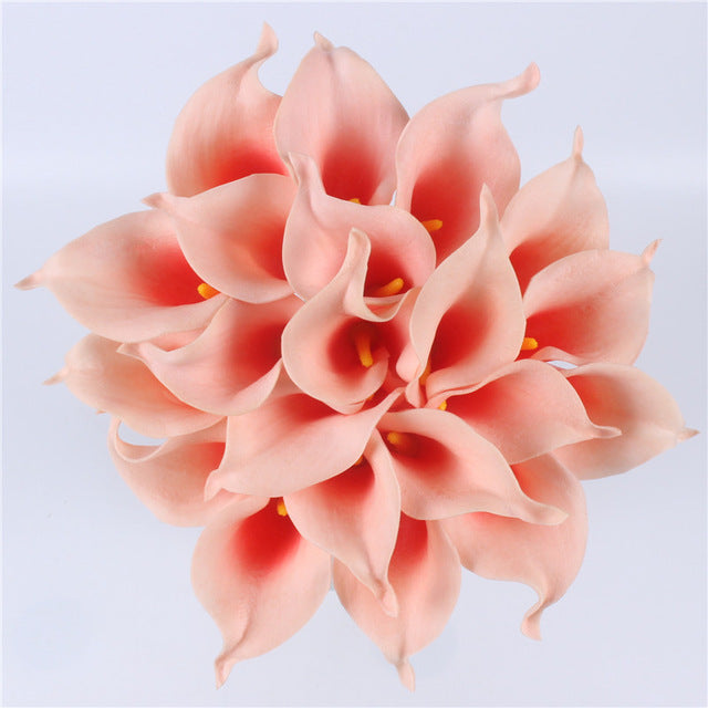 Natural Real Touch Flower Bouquet Calla Lily Wedding Home Fake Flower For  Home Party Decorations