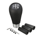 5 Speed Black Leather Stitch Manual Automobile Gear Stick Shift Knob Shifter Kit