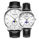 LONGBO 5008 The Sun The Moon The Stars Leather Band Waterproof Men Women Quartz Watch