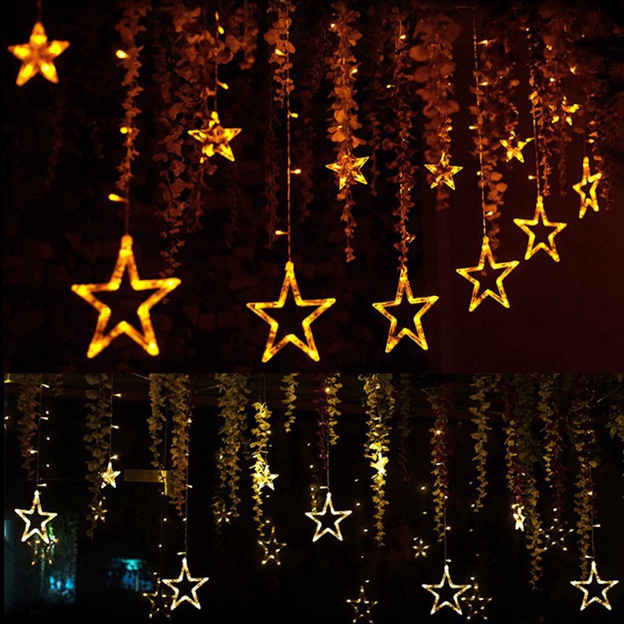 KCASA 2.5M 110-220V LED Star String Lights LED Fairy Light for Festival Christmas Curtain Decoration