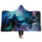 150x200CM 3D Colorful Printed Hooded Blankets Warm Wearable Plush Mats Thick Nap