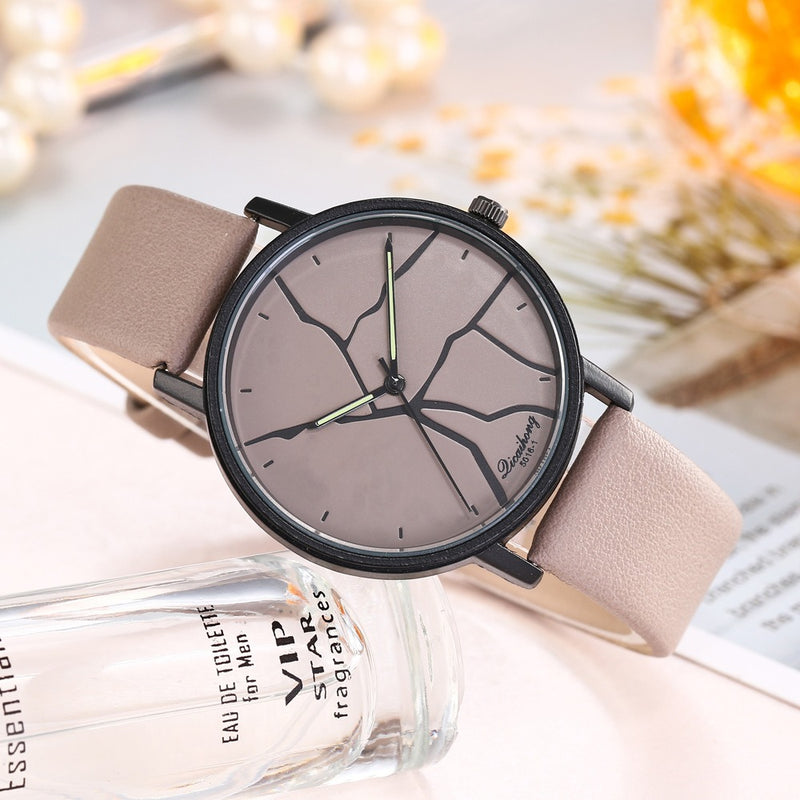 Creative Lightning Dial Colorful Leather Band Fashion Women Quartz Watch Wristband