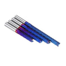 Drillpro 6mm Shank 22/25/32/42/52mm Tungsten Carbide Milling Cutter Blue Nano Coated End Mill