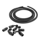 Stainless Steel Nylon Braided Oil Fuel Line Hose With End Joint Black 3 Meter Long