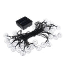 6m 30LED Waterproof Solar Powered Light String Retro Crystal Ball Bulb String Decor Lamp