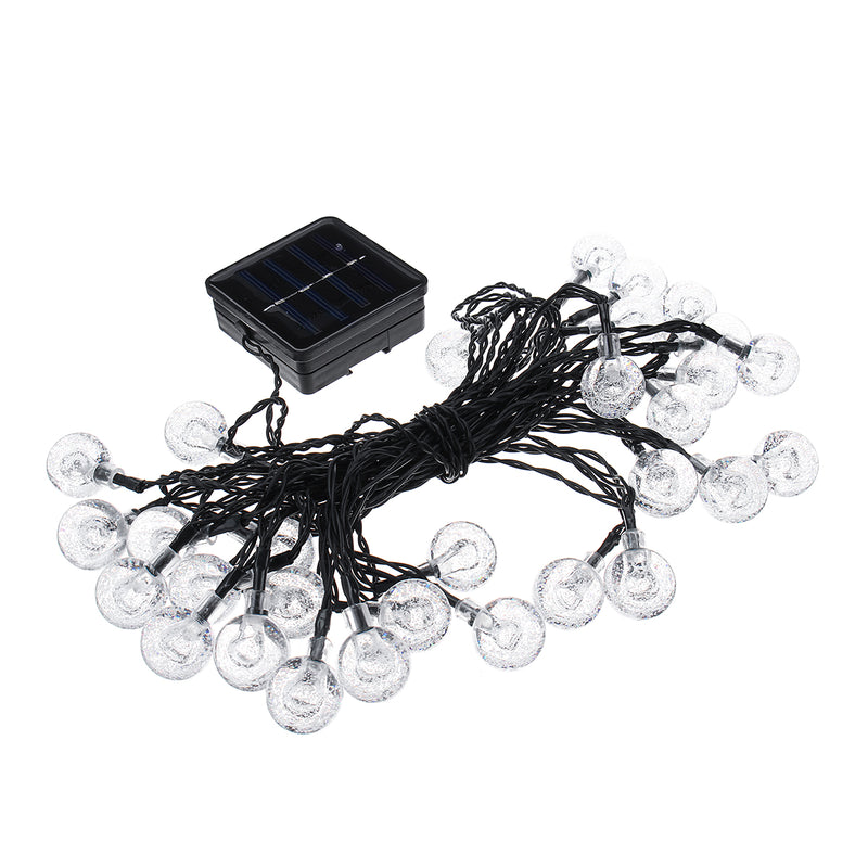 6m 30LED Waterproof Solar Powered Light String Retro Crystal Ball Bulb String Decor Lamp