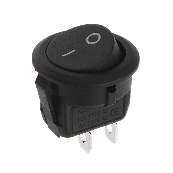 Excellway 10Pcs Rocker Switch ON/OFF 2 Position Round Boat Rocker Switch 6A/250V 10A/125V AC