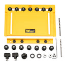 Wnew Woodworking 2 in 1 Cabinet Hardware Jig and Shelf Pin Drilling Jig with 5mm 6mm Drill Bits Set