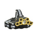 XANES 2502A 2200LM 2XPE+5T6 7LED 6Modes USB Charging Zoom Headlamp 18650 Battery