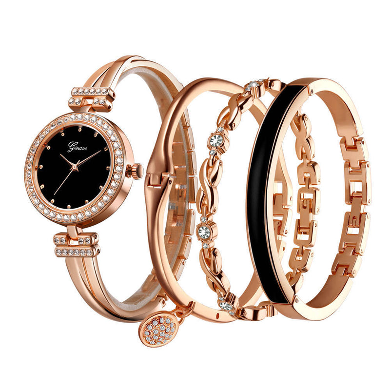 4 Pcs Fashion  Suit Ladies Bracelet Watch