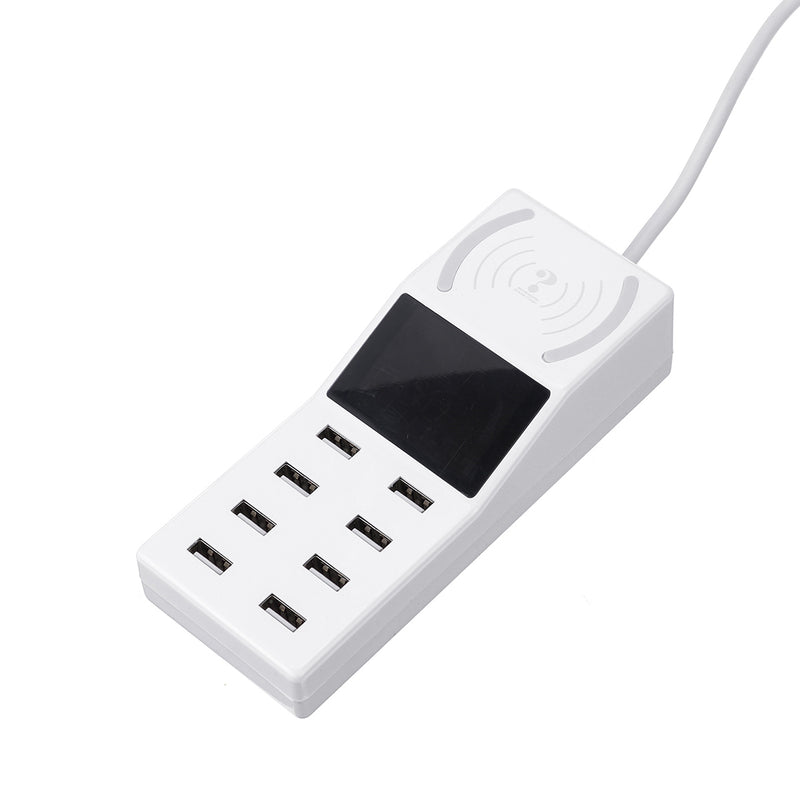 Upgrade Version Multiple USB Charger Intelligent 8-Port Desktop Charger Wireless Charger Charging Station Multi Port Travel Fast Wall Charger Hub Display Real-time Current