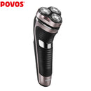 POVOS PQ8300 Rechargeable Electric Shaver for Men Fully USB Charge Razor Triple Blades Waterproof