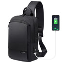 BANGE BG-77112 Oxford Cloth Waterproof USB Shoulder Bag 7.9inch Laptop Bag Men Crossbody Bag