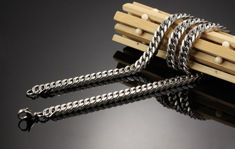 Creative Fashion Personality Coarse Mine Men's Steel Single Chain  Necklace