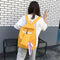 4Pcs/set Women Canvas Backpack Teenage Girls School Shoulder Bag Pen Bag Outdoor Travel