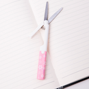 Deli 6076A Portable Scissors Cute Curved Cut Rebound Spring Multipurpose Office Scissors Stainless Steel Scissors