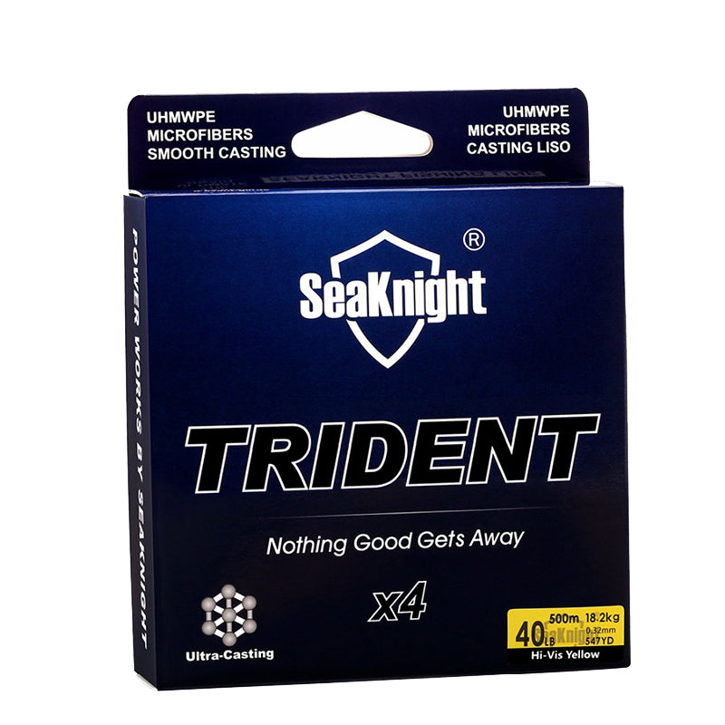SeaKnigt TRIDENT 500M 15-60LB 4 Strands PE Braided Fishing Line Super Strong Fishing Rod Wire
