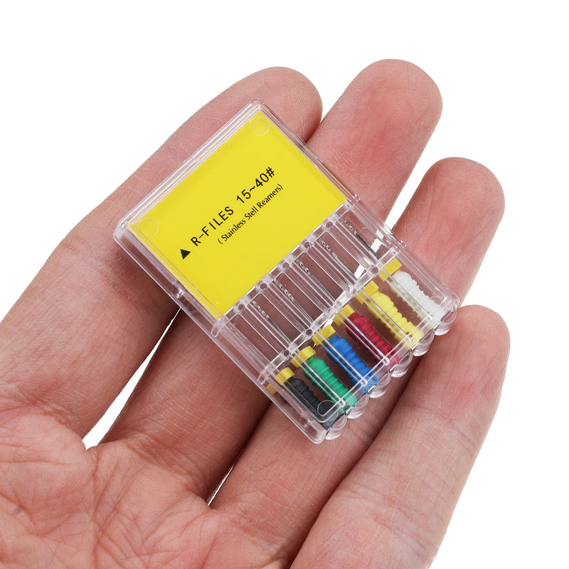 6PCS K/R/H-File Stainless Steel Dental 25mm 15-40