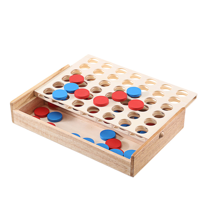 Connect Four 4 In A Row Indoor Family Party Game Rubber Wooden Toys Kids Educational Toys Gift
