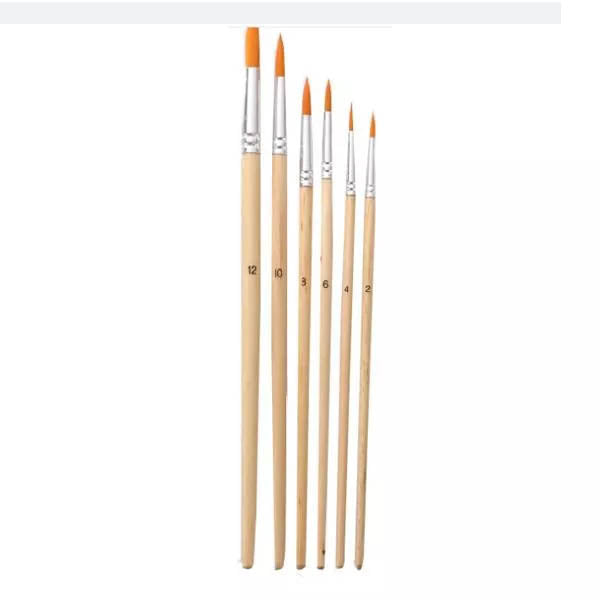 Zhuting 6001R 6Pcs Round Front Nylon Practical Writing Brush