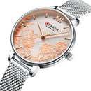CURREN 9065 Flower Show Fashionable Ladies Wrist Watch Waterproof Quartz Watches