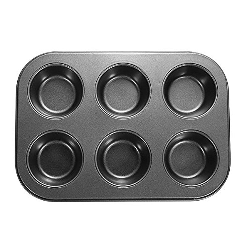 KCASA KC-OP01 6 Holes Stainles Steel Non-stick Muffin Cake Baking Oven Pan Cookie Tray Cup Cake Mold