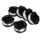 6Pcs Weed Eater String Replacement Spool Line +1pc Trimmer Cap & Spring For Black For Decker Lawnmower