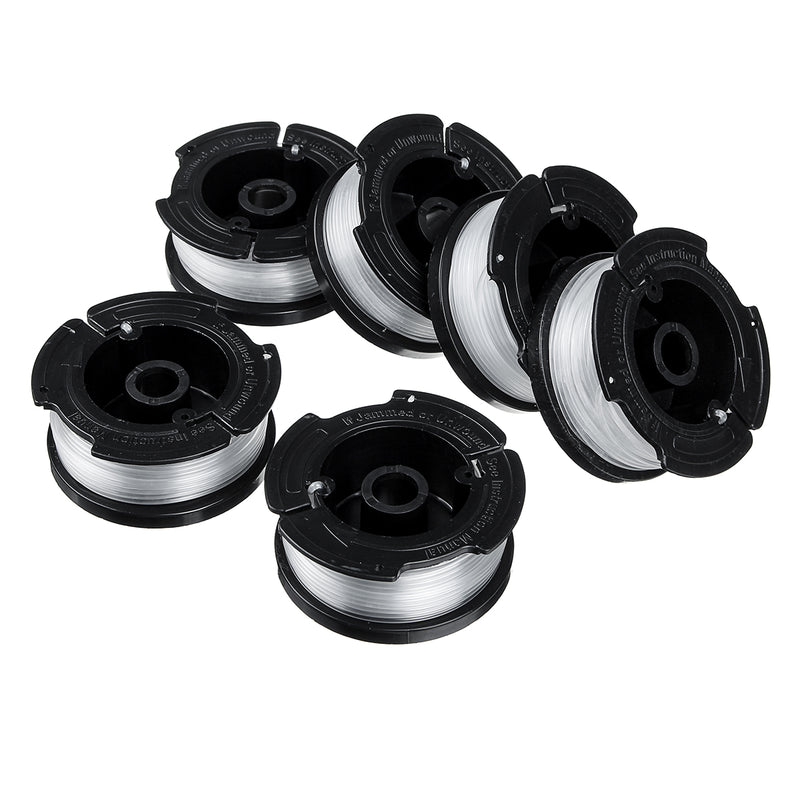 6Pcs Weed Eater String Replacement Spool Line +1pc Trimmer Cap & Spring For Black For Decker Lawnmower