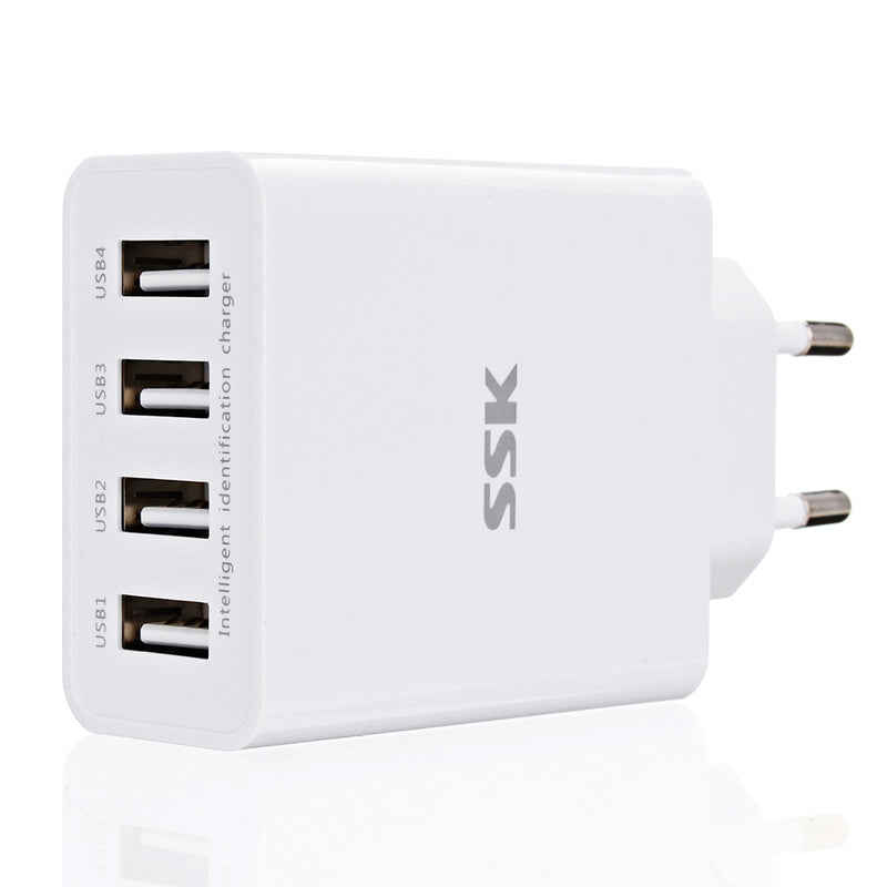 SSK 4 USB Port 5V 5A EU USB Charger Tablet Charger
