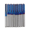 Drillpro 10pcs 3.175mm Blue NACO Coated PCB Bits Carbide Engraving Milling Cutter For CNC Tool Rotary Burrs