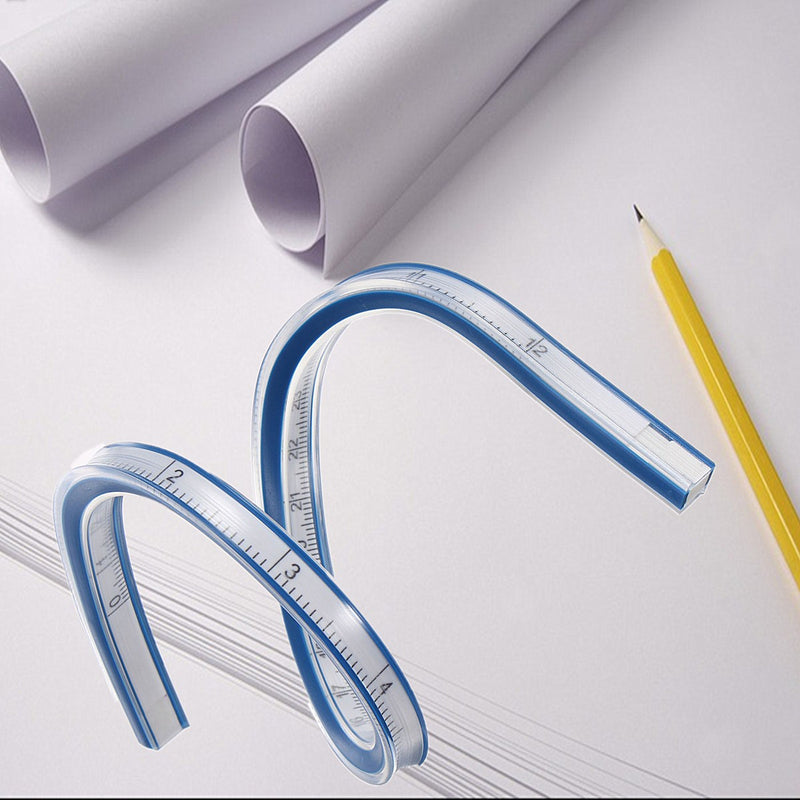 30cm Flexible Plastic Ruler Measuring Gauge Ruler Technical Curve