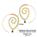 Exaggerated Spiral Drop Shape Big Circle Hoop Gold Silver Conch Earring Gift for Her